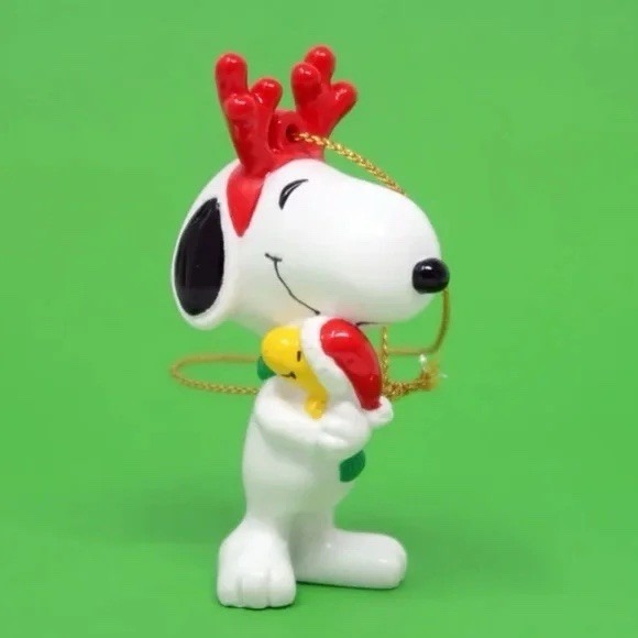 Other - 1980s Vintage Peanuts Snoopy Woodstock Christmas Ornaments United Feature Syn.